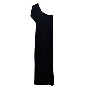 Lauren Ralph Lauren Cocktail Dress 10 One Shoulder Jersey Drapey Minimalist Glam